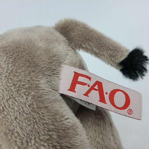 FAO Schwarz Elephant 10 inch Plush Tusks Gray Stuffed Animal Toys R Us Toy - Picture 6 of 8